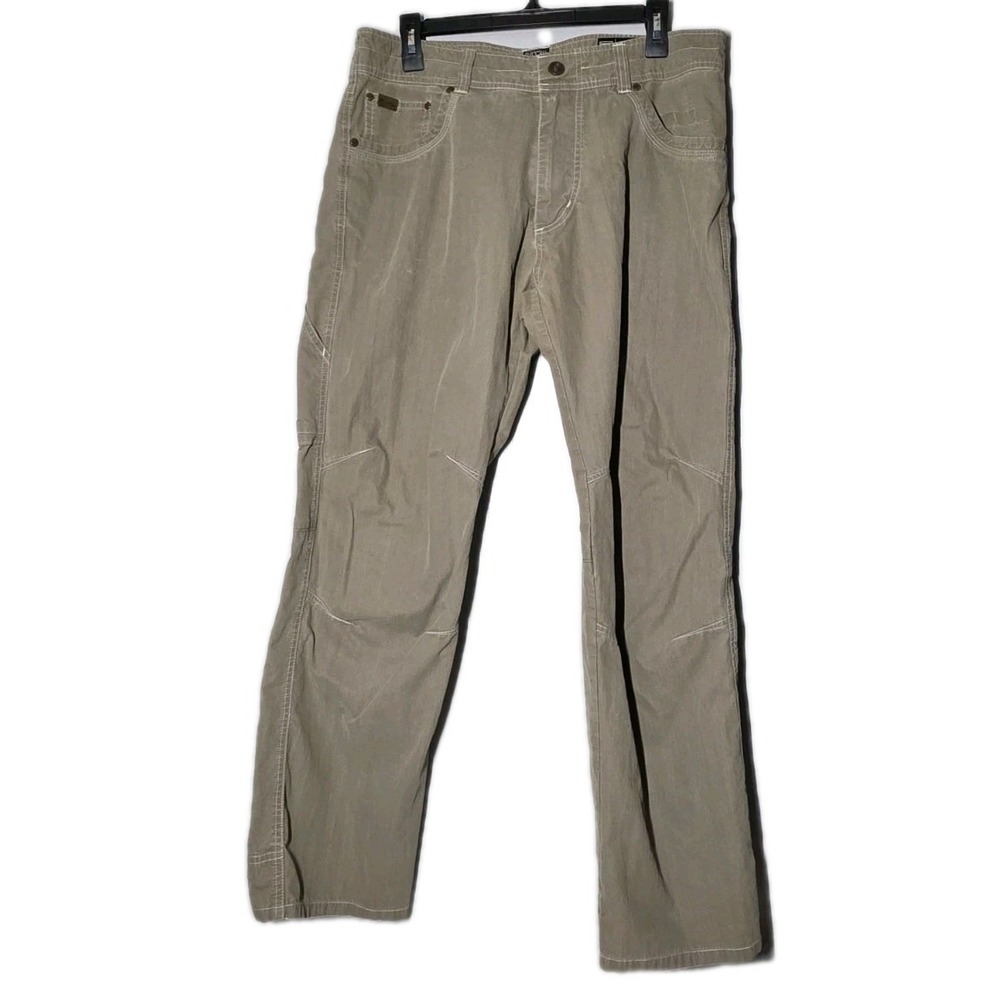 Kuhl Pants Mens 34 Br Brown Revolvr Vintage Patina Dye Carpenter Pockets Camp